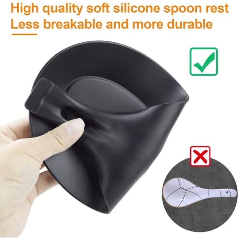Spoon Rest for Stove Top, 3 Pack Large Silicone Spoon Holder for Kitchen Counter,Coffee Spoon Rest,Heat Resistant Cooking Spoon Holder Perfect Kitchen Gadgets for Kitchen Utensils Spatula,Tongs,Ladles - Image 3